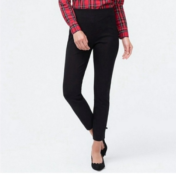 NWOT J.CREW GiGi black velour ankle trouser pants Sz 8 - Picture 2 of 9